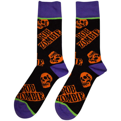Black - Back - Rob Zombie Unisex Adult Skulls Socks