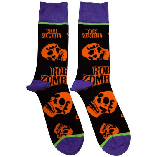 Black - Front - Rob Zombie Unisex Adult Skulls Socks