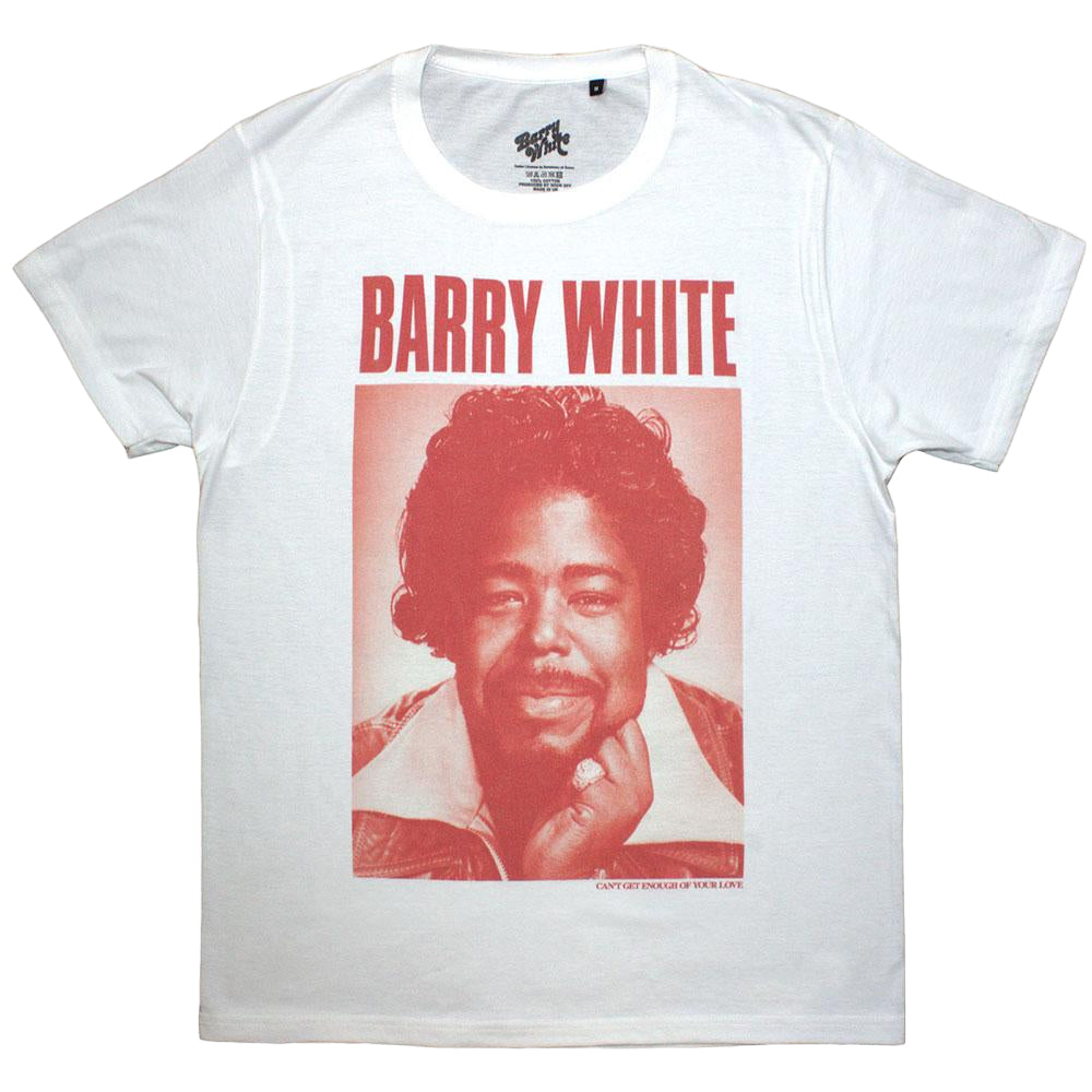 White - Front - Barry White Unisex Adult Box Photo T-Shirt