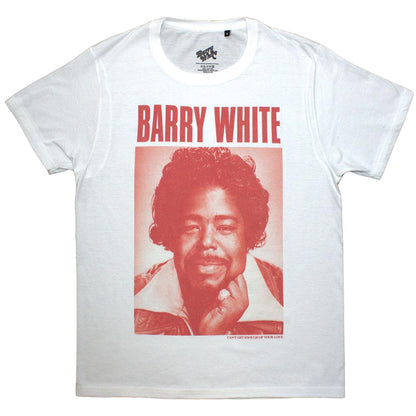 White - Front - Barry White Unisex Adult Box Photo T-Shirt