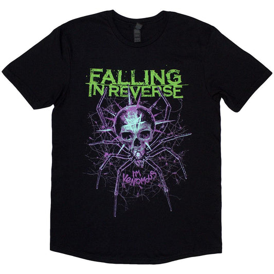 Black - Front - Falling In Reverse Unisex Adult Spider T-Shirt
