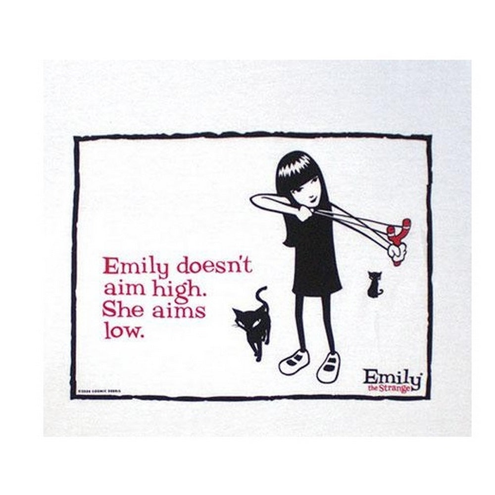 White - Back - Emily The Strange Unisex Adult Aims Low T-Shirt