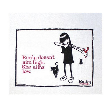 White - Back - Emily The Strange Unisex Adult Aims Low T-Shirt
