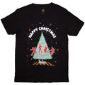 Black - Front - The Beatles Unisex Adult Christmas Tree T-Shirt