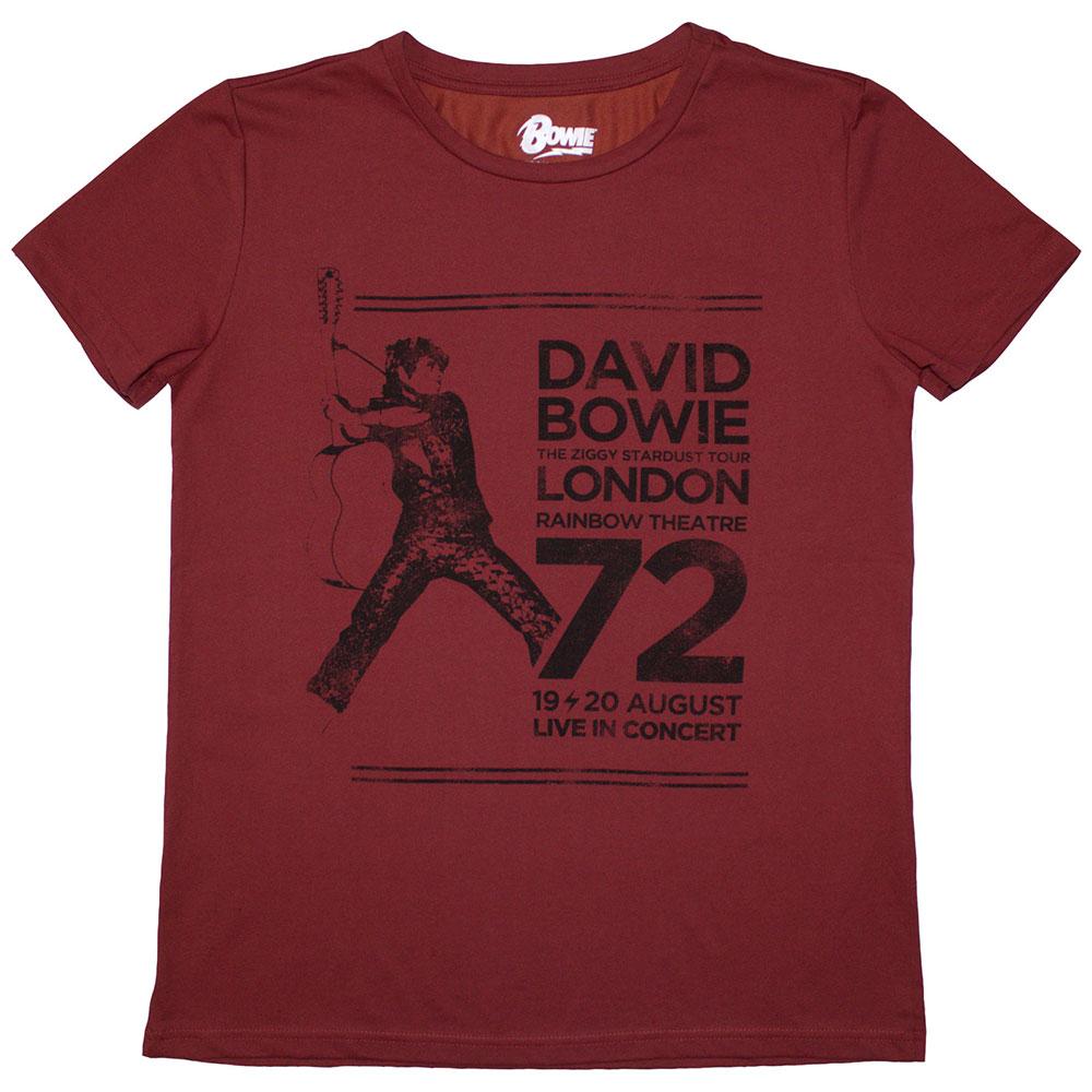 Red - Front - David Bowie Womens-Ladies Rainbow Theatre T-Shirt