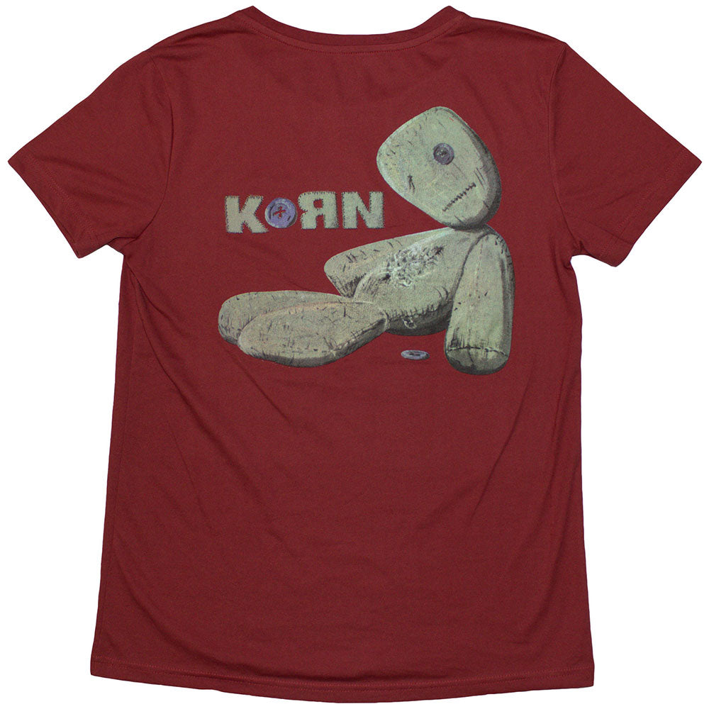 Red - Back - Korn Womens-Ladies Doll Issues Back Print T-Shirt