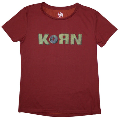 Red - Front - Korn Womens-Ladies Doll Issues Back Print T-Shirt