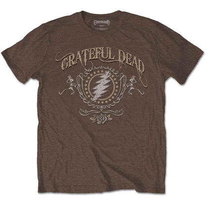 Brown - Front - Grateful Dead Unisex Adult Bolt T-Shirt