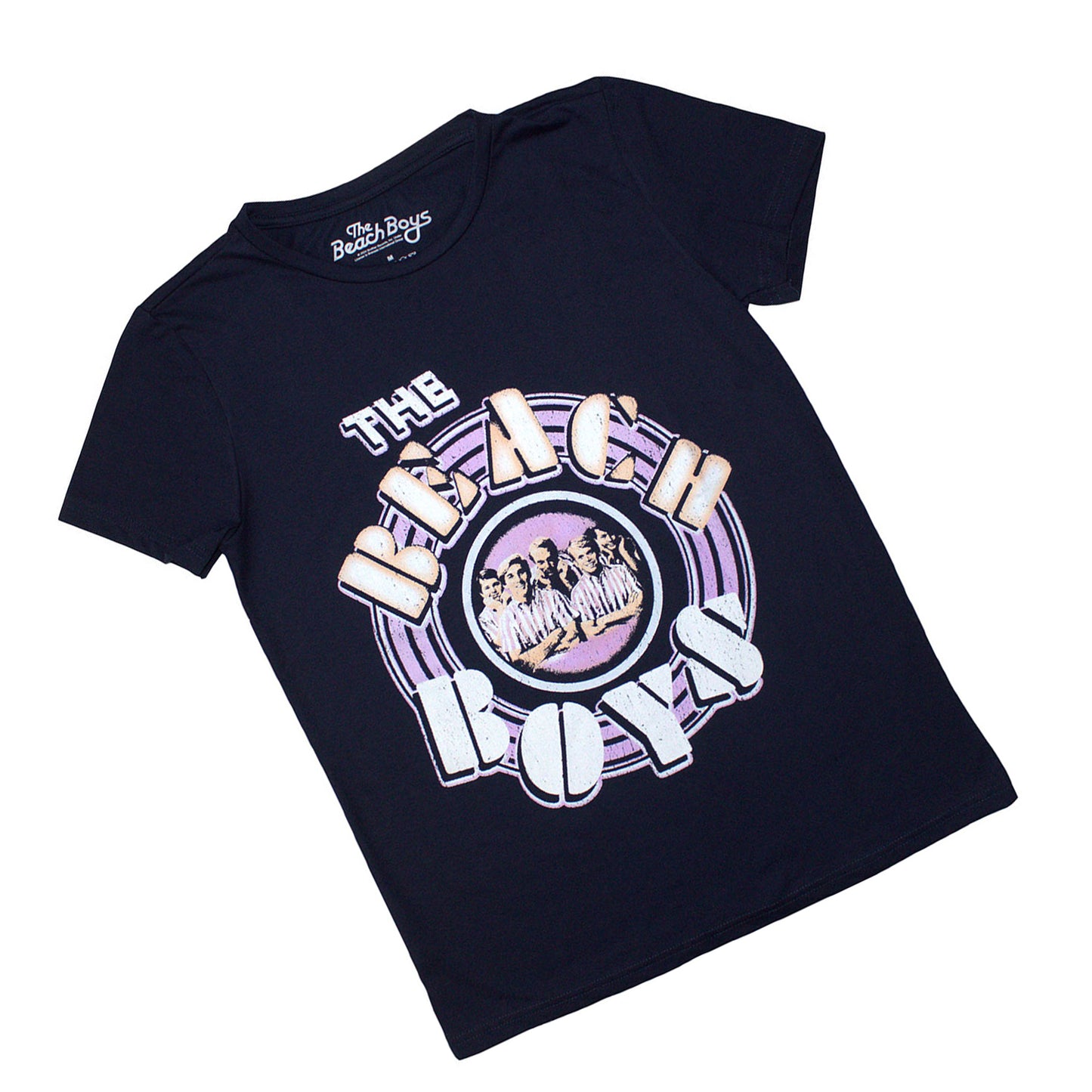 Navy Blue - Back - The Beach Boys Womens-Ladies Vintage Photo T-Shirt