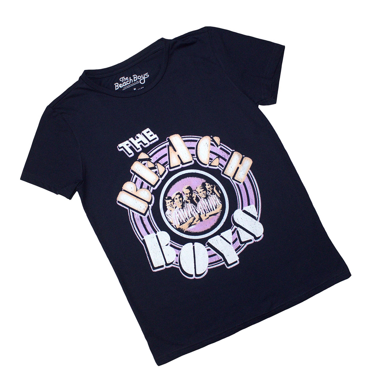Navy Blue - Back - The Beach Boys Womens-Ladies Vintage Photo T-Shirt