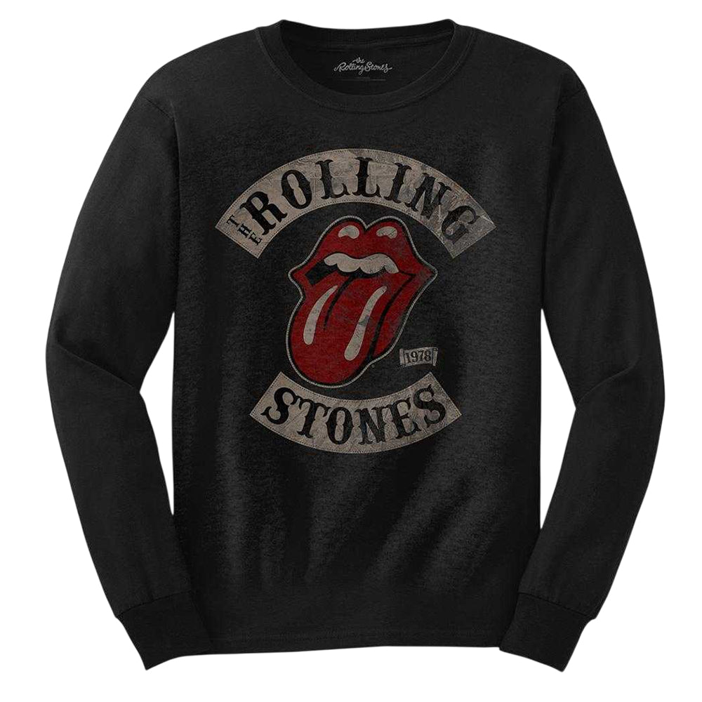Black - Front - The Rolling Stones Unisex Adult US Tour ´78 Long-Sleeved T-Shirt