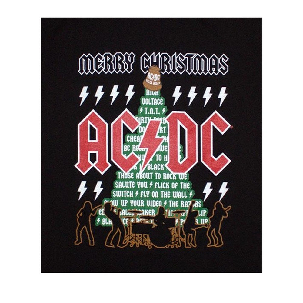 Black - Back - AC-DC Unisex Adult Merry Christmas T-Shirt