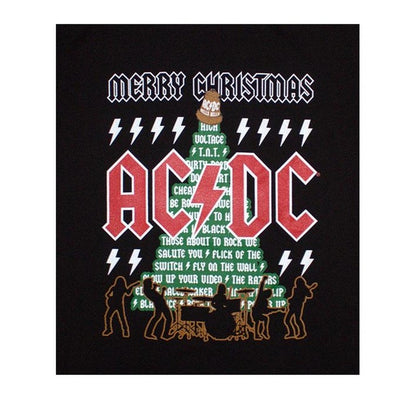 Black - Back - AC-DC Unisex Adult Merry Christmas T-Shirt