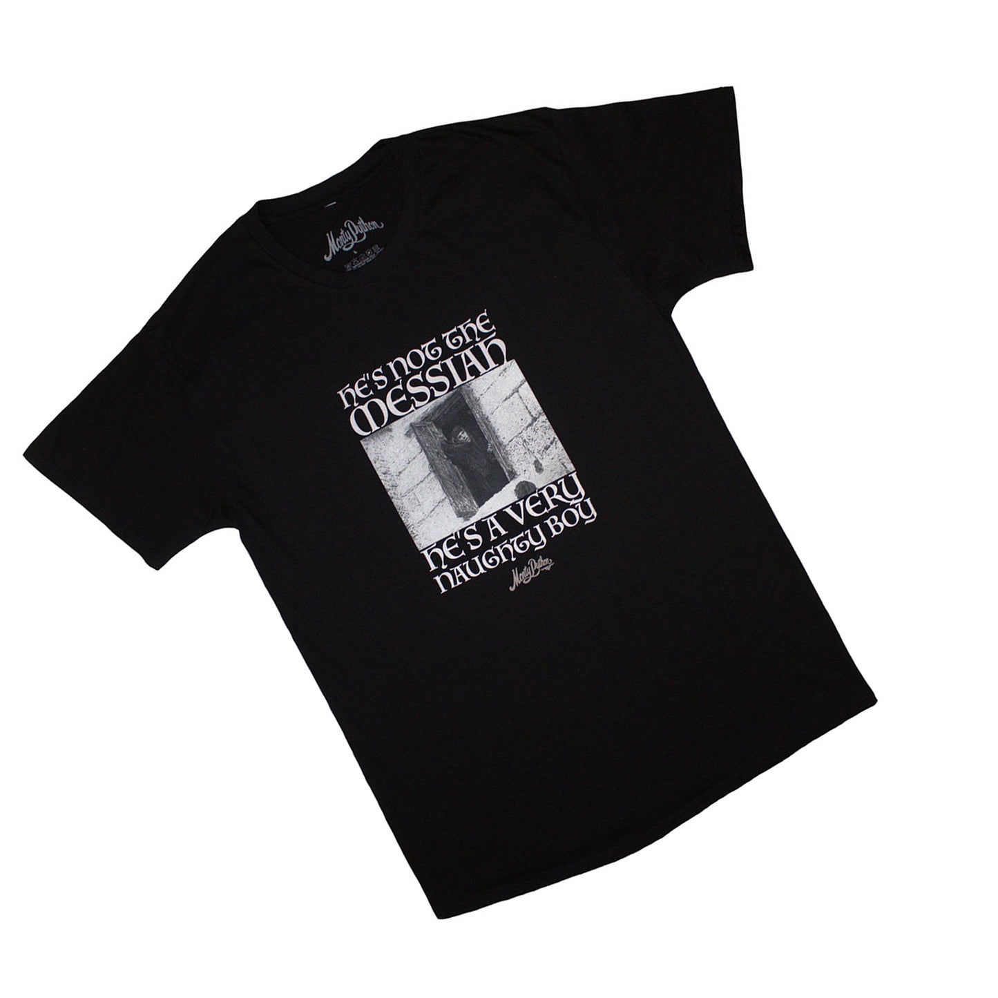 Black - Back - Monty Python Unisex Adult Naughty Boy T-Shirt