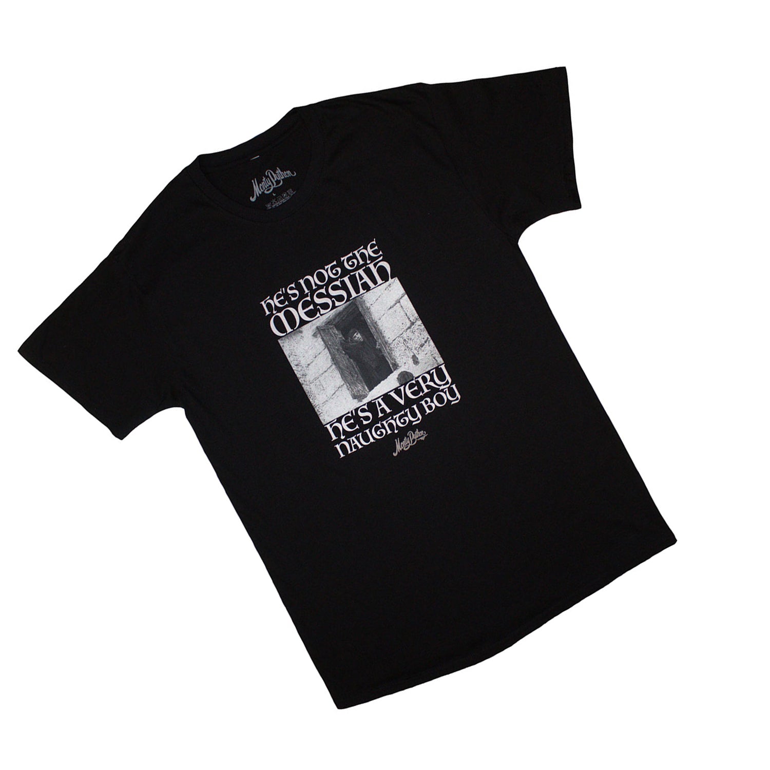 Black - Back - Monty Python Unisex Adult Naughty Boy T-Shirt