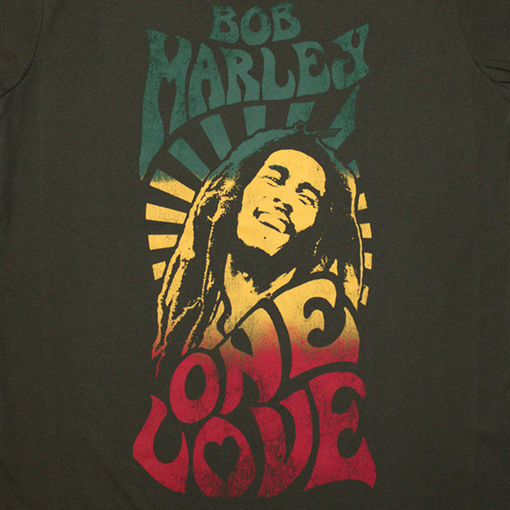 Green - Side - Bob Marley Womens-Ladies One Love Gradient T-Shirt