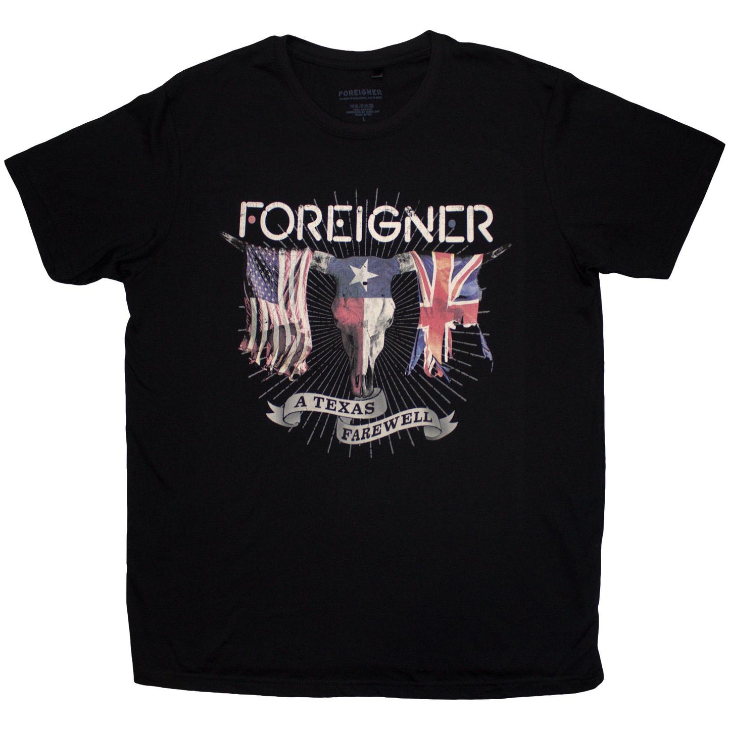 Black - Front - Foreigner Unisex Adult Texas Farewell T-Shirt