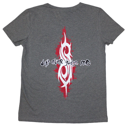 Grey - Back - Slipknot Womens-Ladies Don´t Ever Judge Me Back Print T-Shirt