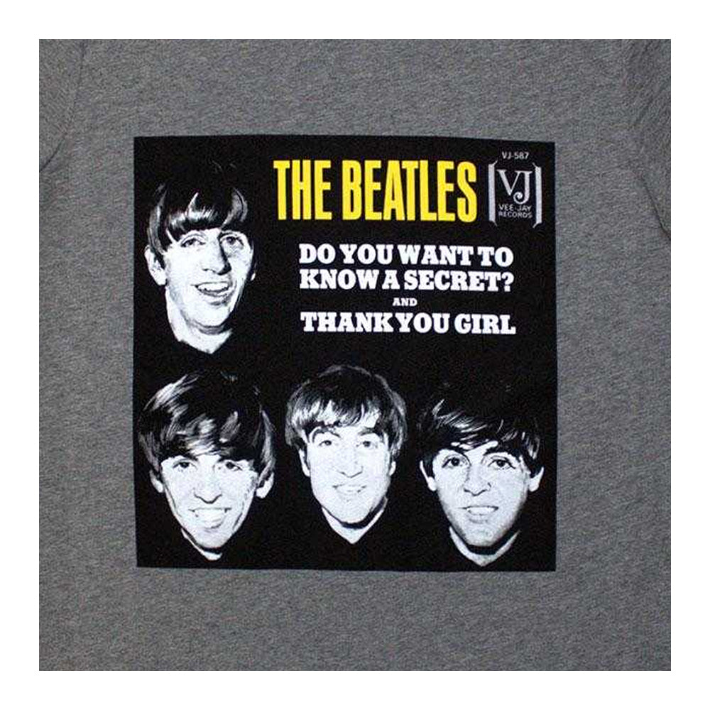Grey - Back - The Beatles Womens-Ladies VJ Secret Sleeve T-Shirt