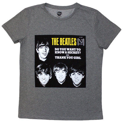 Grey - Front - The Beatles Womens-Ladies VJ Secret Sleeve T-Shirt