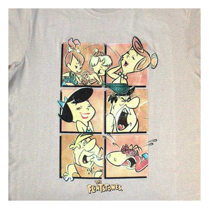 Sand - Back - The Flintstones Unisex Adult Grid T-Shirt