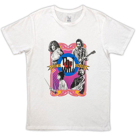 White - Front - The Who Unisex Adult Live In Concert Target Logo T-Shirt