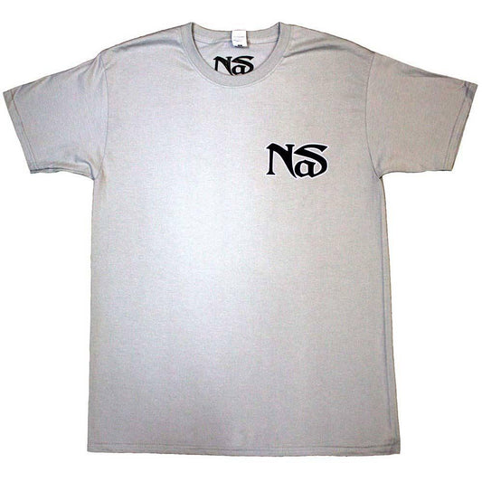 Grey - Front - Nas Unisex Adult One Mic Back Print T-Shirt