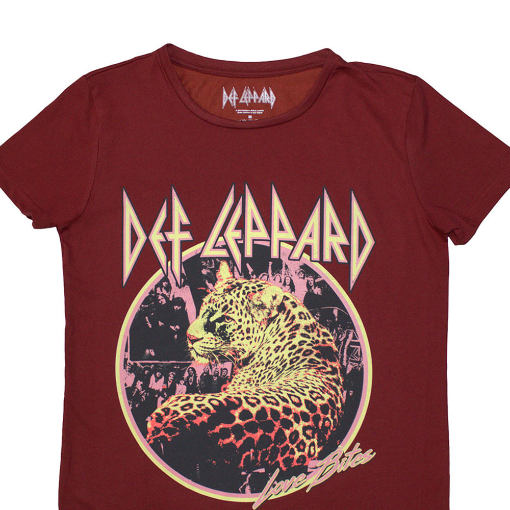 Red - Back - Def Leppard Womens-Ladies Love Bites T-Shirt
