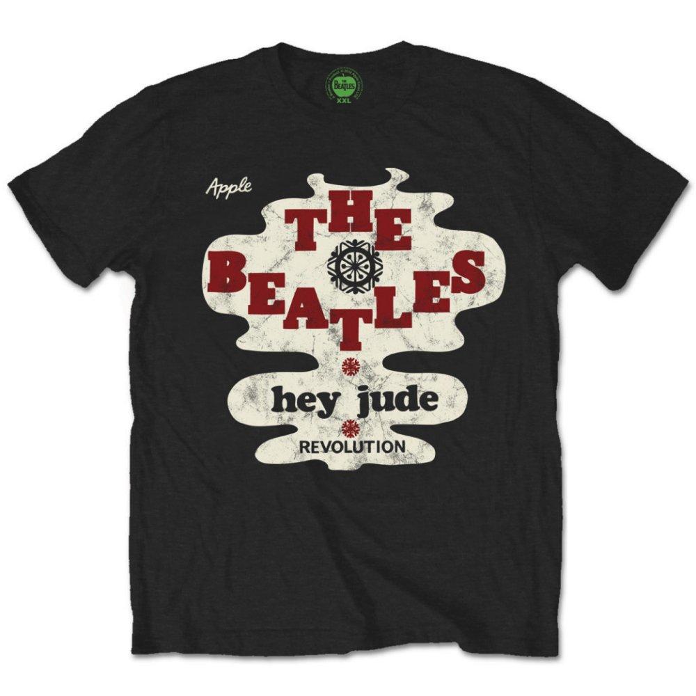 Black - Front - The Beatles Unisex Adult Hey Jude-Revolution T-Shirt
