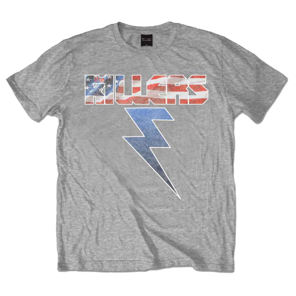 Grey - Front - The Killers Unisex Adult Bolt T-Shirt
