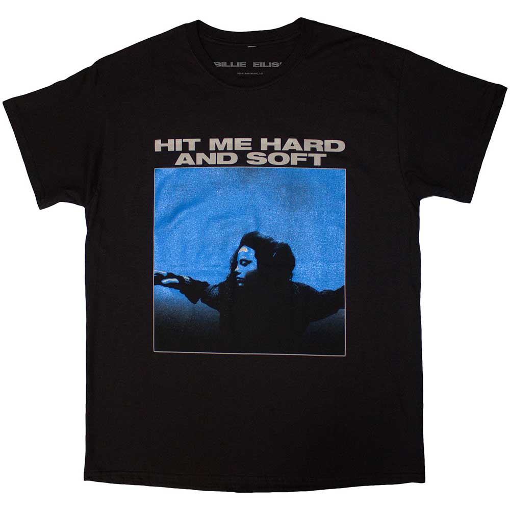Black - Front - Billie Eilish Unisex Adult Hit Me Hard And Soft Tracklist Back Print T-Shirt