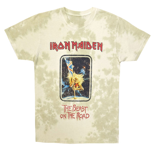 Sand - Front - Iron Maiden Unisex Adult Beast On The Road T-Shirt