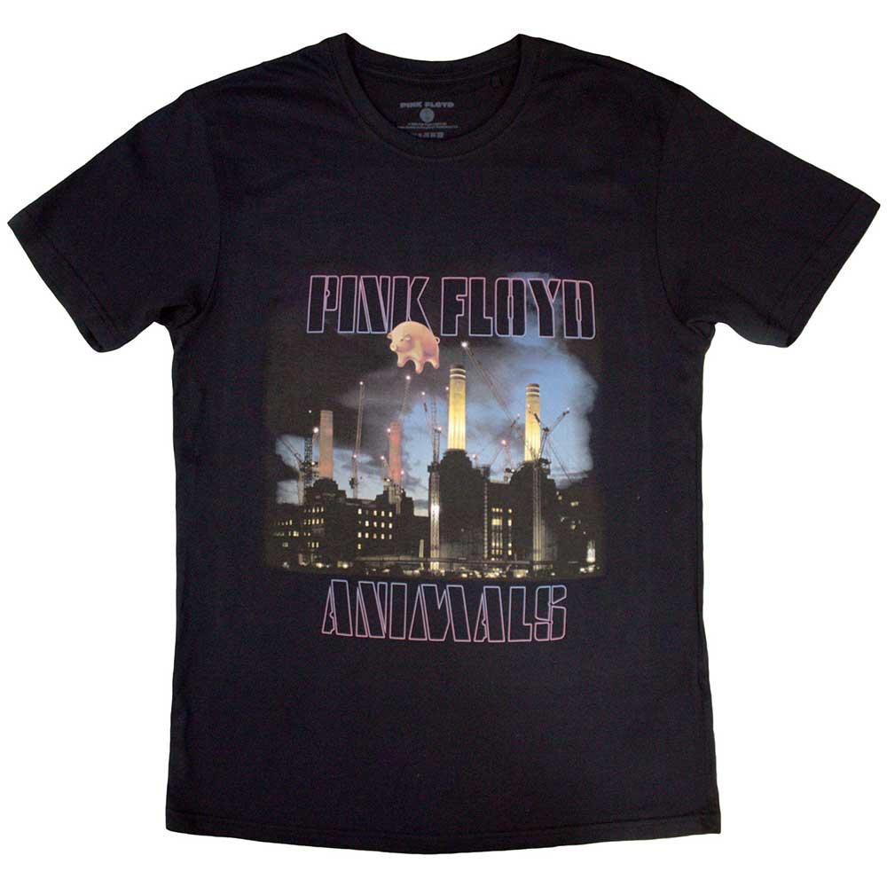 Black - Front - Pink Floyd Unisex Adult Animals Construction T-Shirt