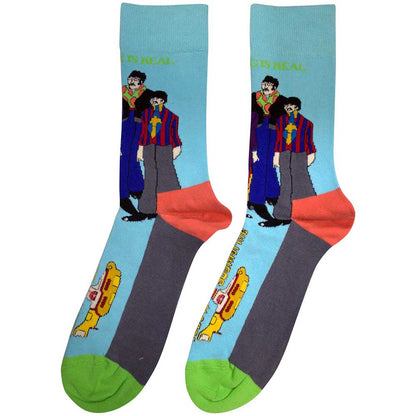 Light Blue - Back - The Beatles Unisex Adult Sub & Band Socks