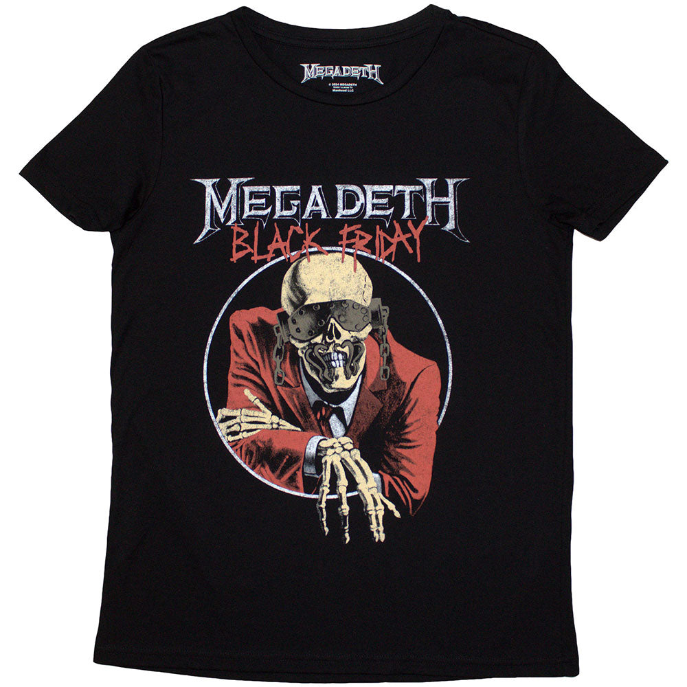 Black - Front - Megadeth Womens-Ladies Black Friday T-Shirt