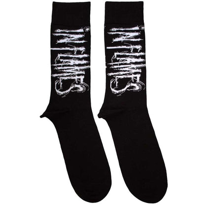 Black - Front - In Flames Unisex Adult Logo Socks