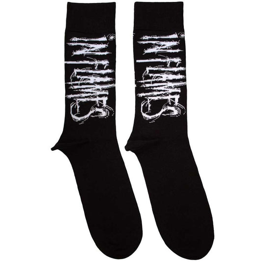 Black - Front - In Flames Unisex Adult Logo Socks