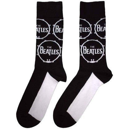 Black - Back - The Beatles Unisex Adult Drum Logo Socks