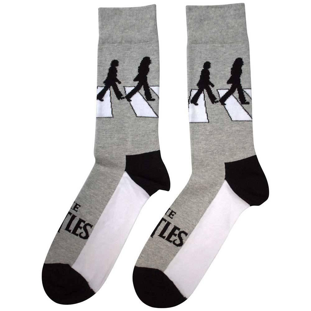 Grey - Back - The Beatles Unisex Adult Abbey Road Silhouette Socks