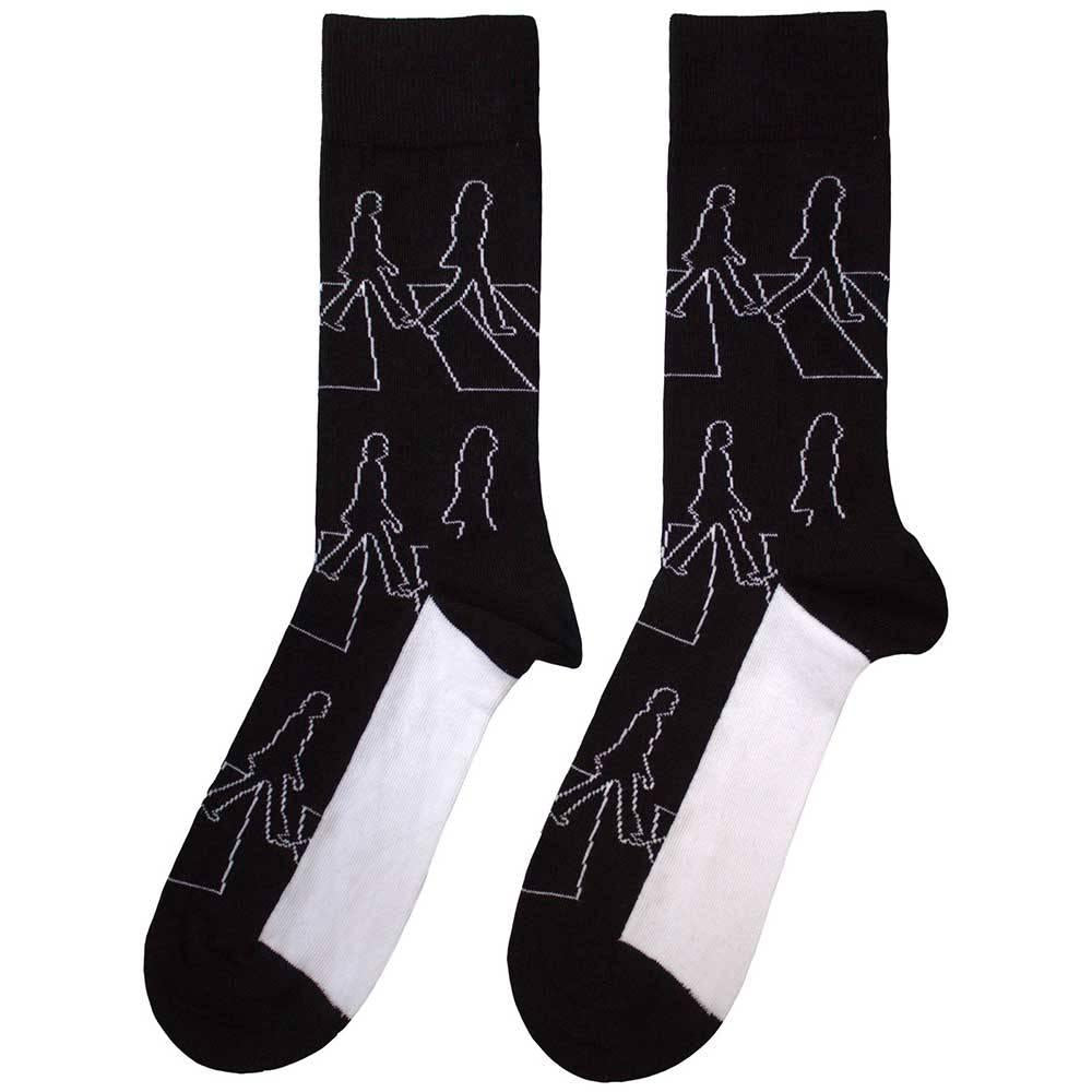 Black - Back - The Beatles Unisex Adult Abbey Road Outline Socks