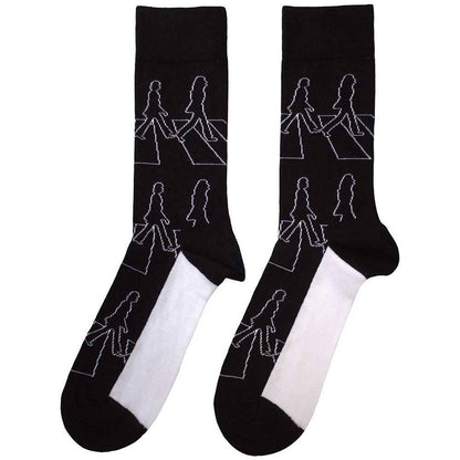 Black - Back - The Beatles Unisex Adult Abbey Road Outline Socks