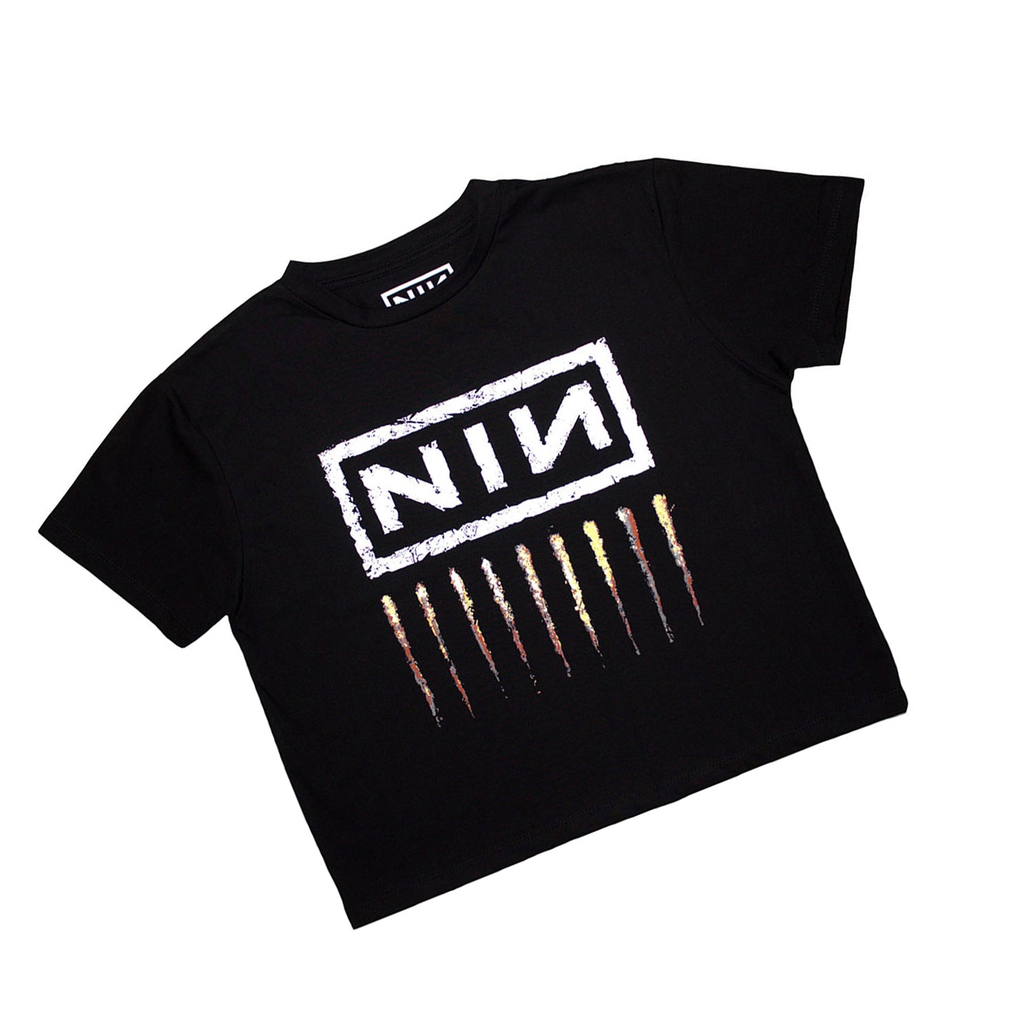 Black - Back - Nine Inch Nails Womens-Ladies Downward Spiral Crop Top