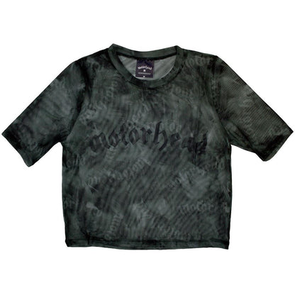 Green - Front - Motorhead Womens-Ladies Logo Mesh Crop Top