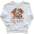 White - Front - Queen Childrens-Kids Classic Crest Sweatshirt