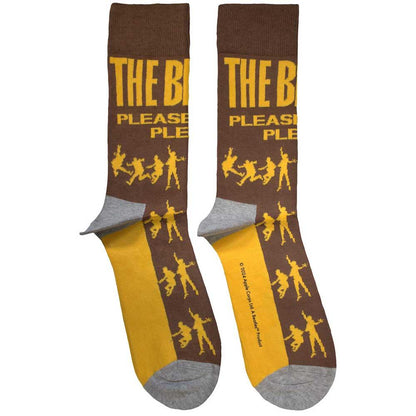 Brown - Front - The Beatles Unisex Adult Please Please Me Silhouette Socks