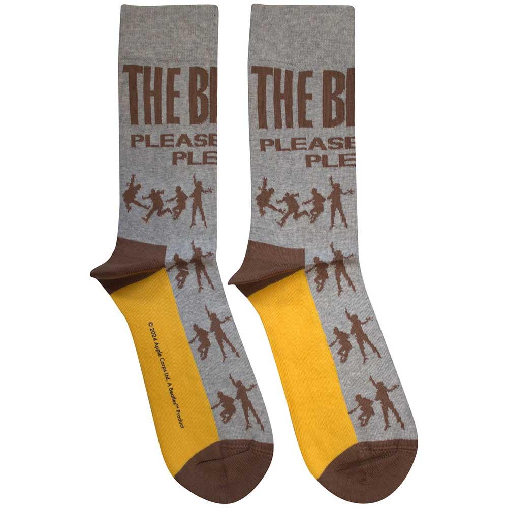 Grey - Front - The Beatles Unisex Adult Please Please Me Silhouette Socks