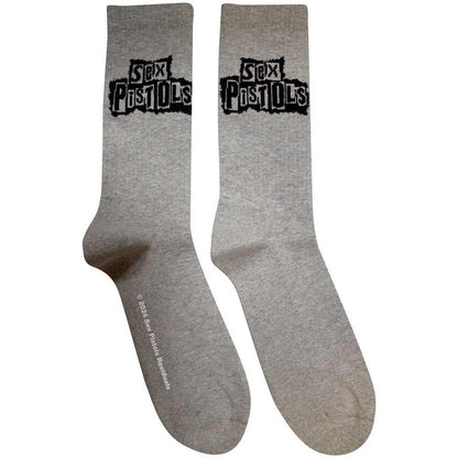 Grey - Front - Sex Pistols Unisex Adult Stacked Logo Terrycloth Socks