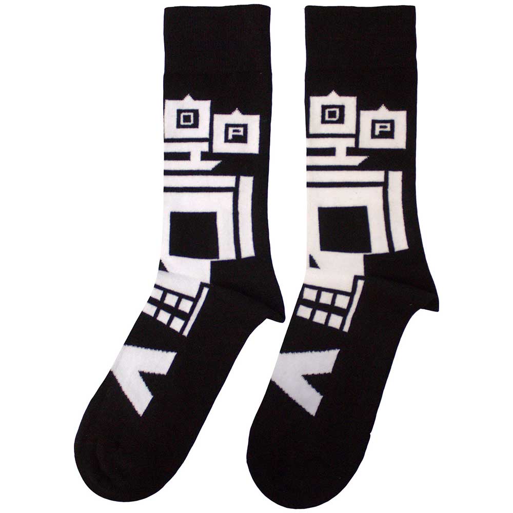 Black - Back - Five Finger Death Punch Unisex Adult Pixel Skull Socks