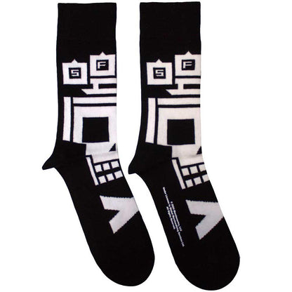Black - Front - Five Finger Death Punch Unisex Adult Pixel Skull Socks