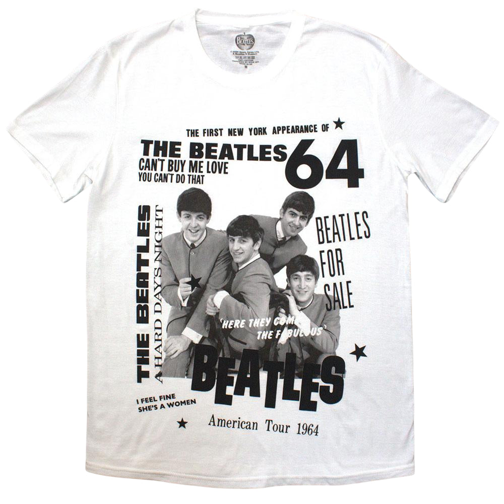 White - Front - The Beatles Unisex Adult 1964 T-Shirt